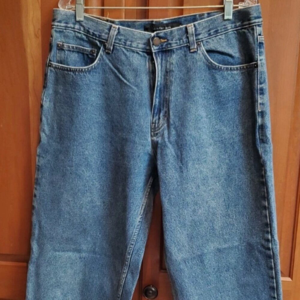 90s Calvin Klein Jeans Men's 36 Straight Leg Loose Fit Medium Wash Blue Denim